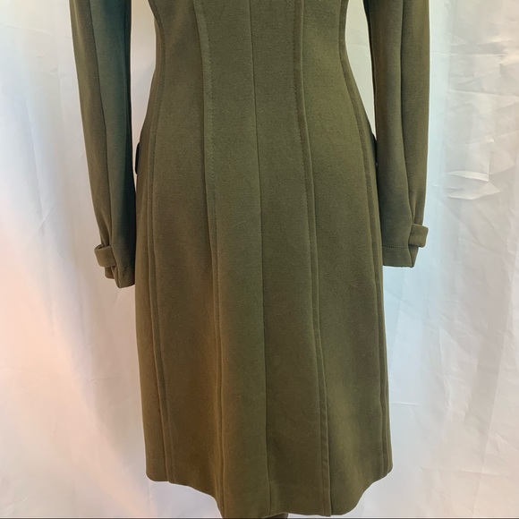 BCBG Maxazria Murdock Olive Green High Neck Military style Coat Size XS - Picture 7 of 13